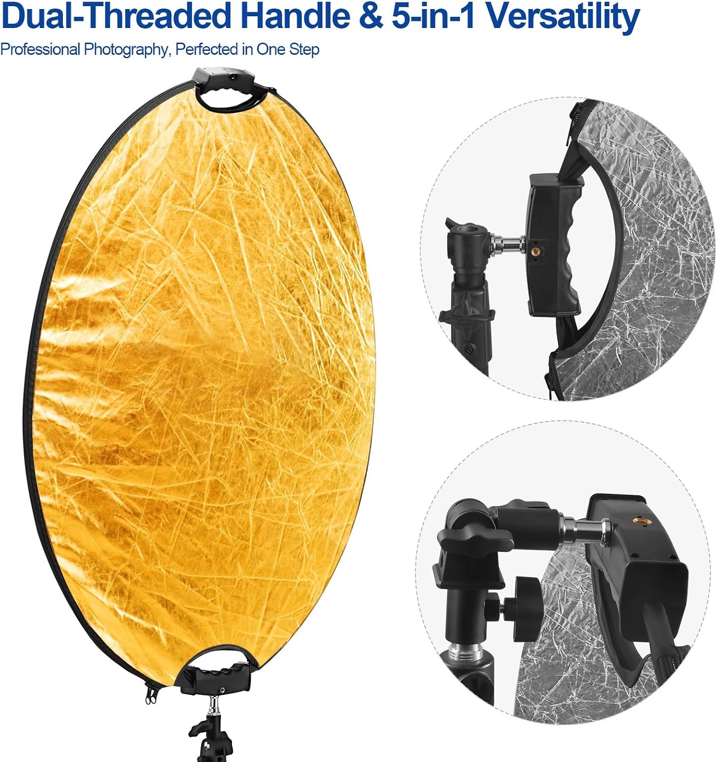 Reflector 32pulg 5en1 plegable soporte estudio iluminación