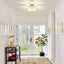 2 Lámparas Techo Cristal Dorado Modernas 7.24pulg