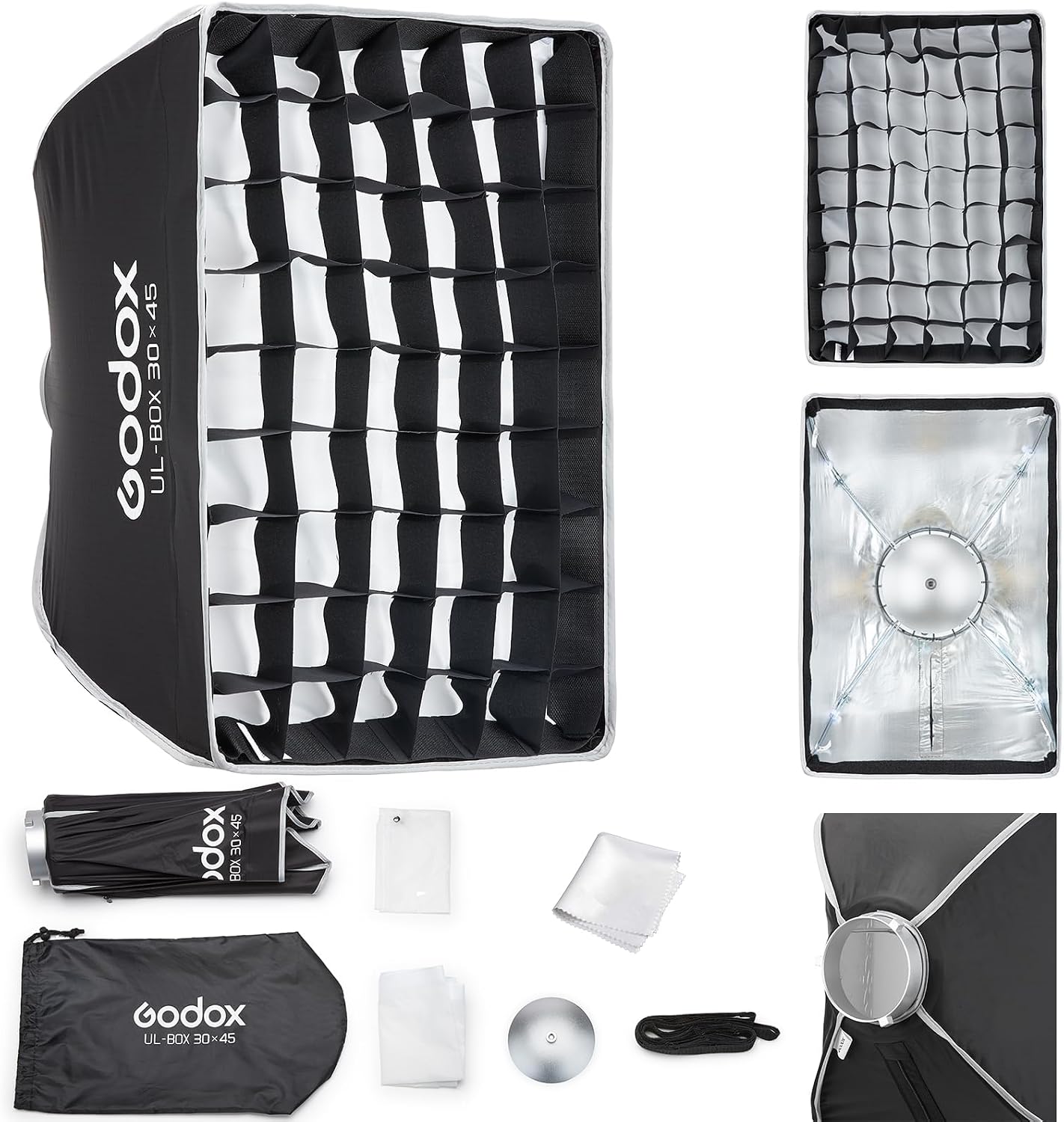 Caja luz rectangular 11.8x17.7pulg soporte Bowens para LED
