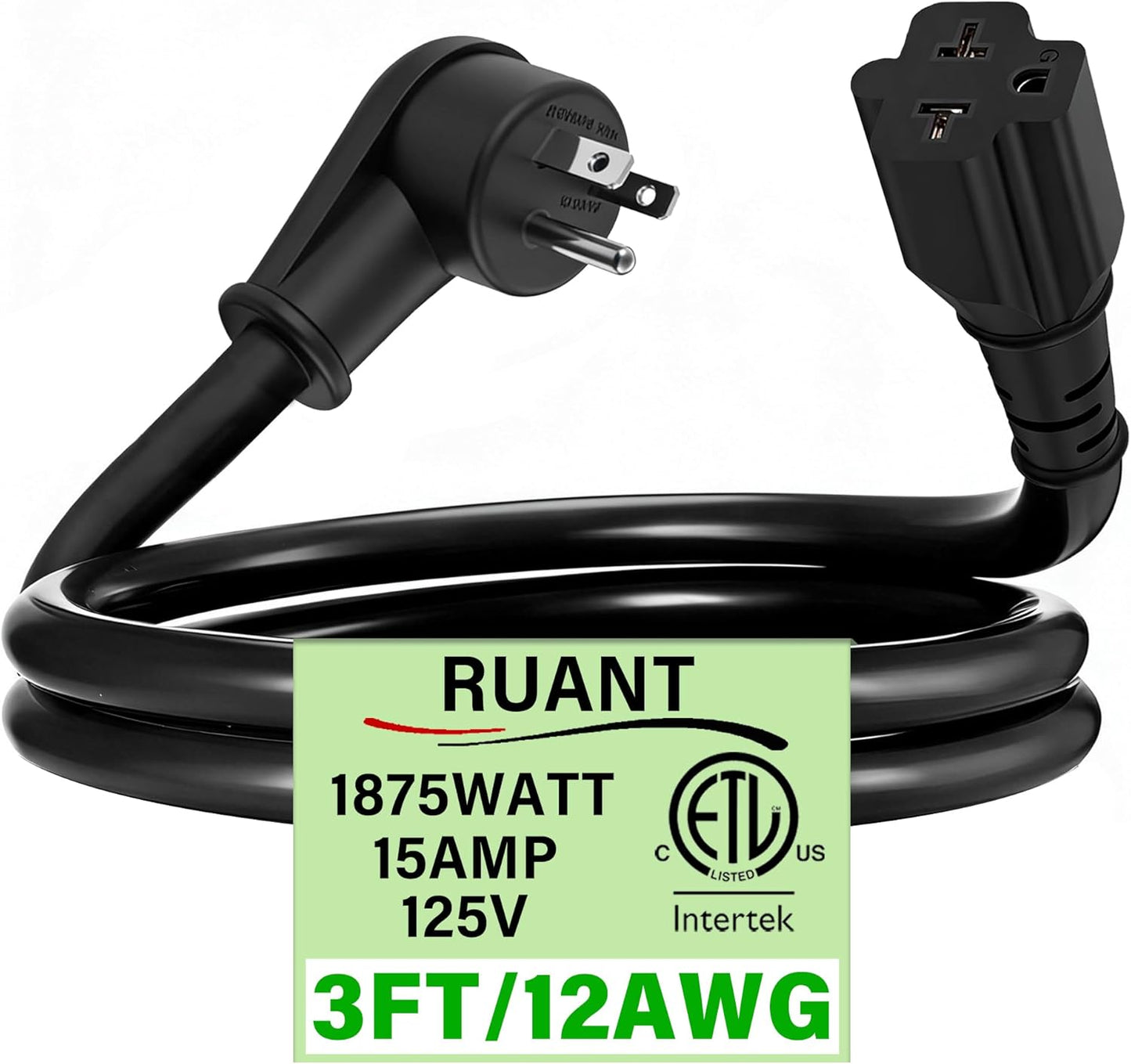 Adaptador enchufe NEMA 5-15P a 5-15R/6-20R 3ft