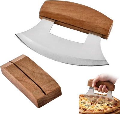 Cortador de pizza y picador de verduras Ulu Knife acero alto carbono mango ergonómico estilo vikingo