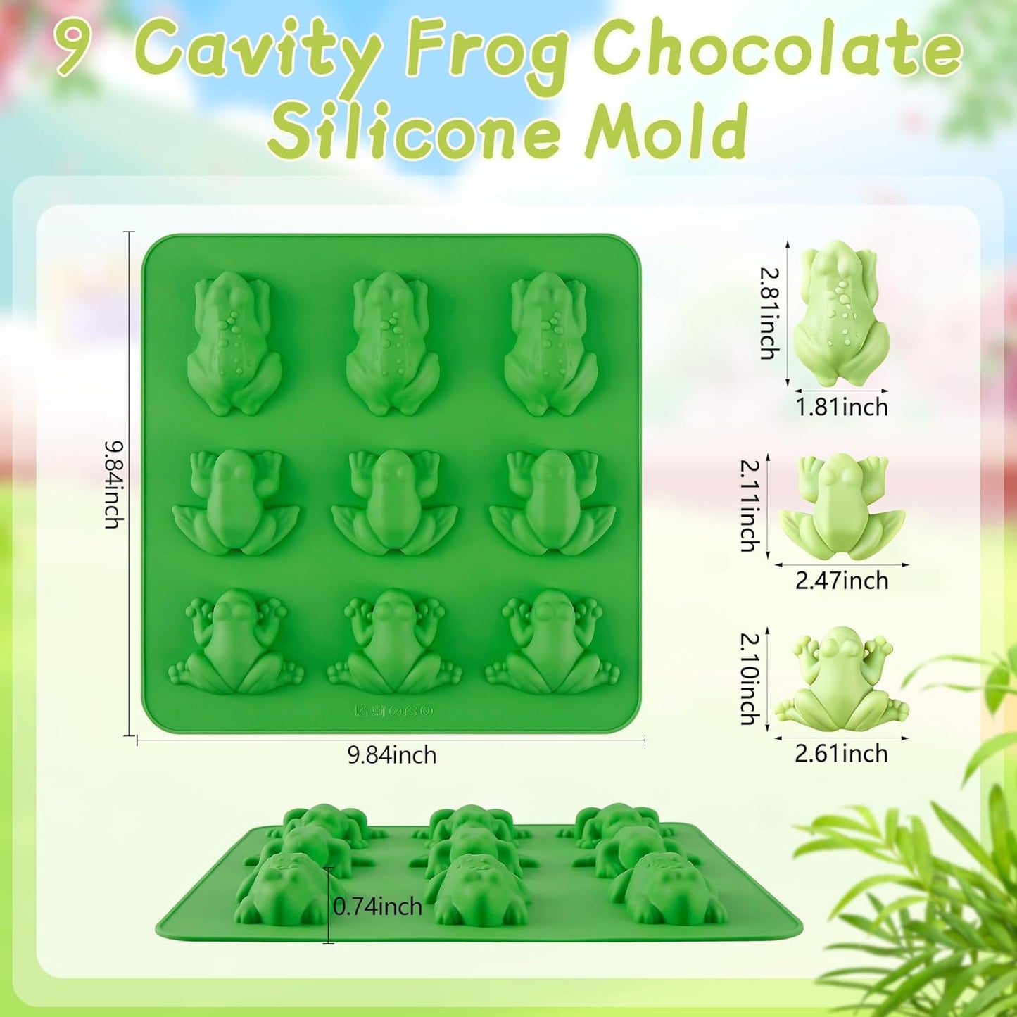Moldes de silicona para ranas de Pascua, dulces, gelatina y decoración