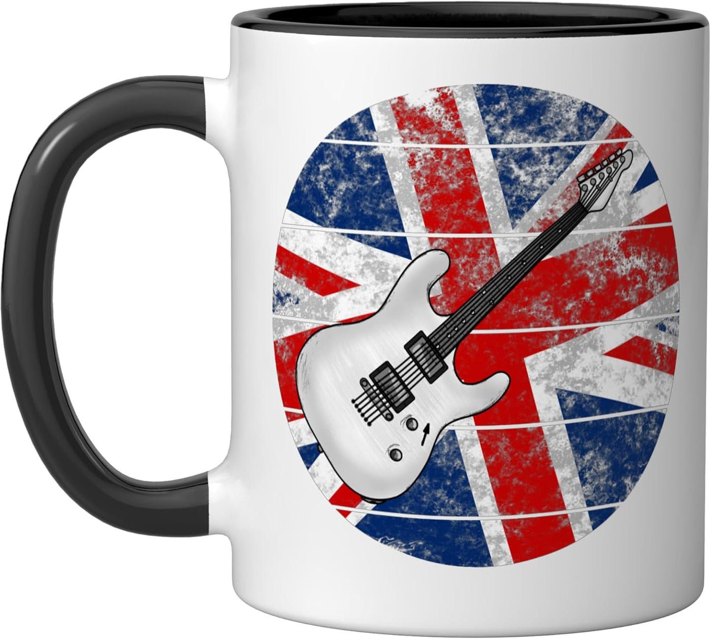 Taza cerámica bandera del Reino Unido para guitarra eléctrica