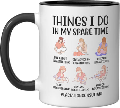 Taza cerámica para mamá lactante en negro/blanco