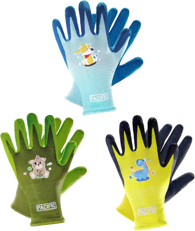 3 Pzas Guantes Jardinería Niños 3-6 Años Multicolor XXXS