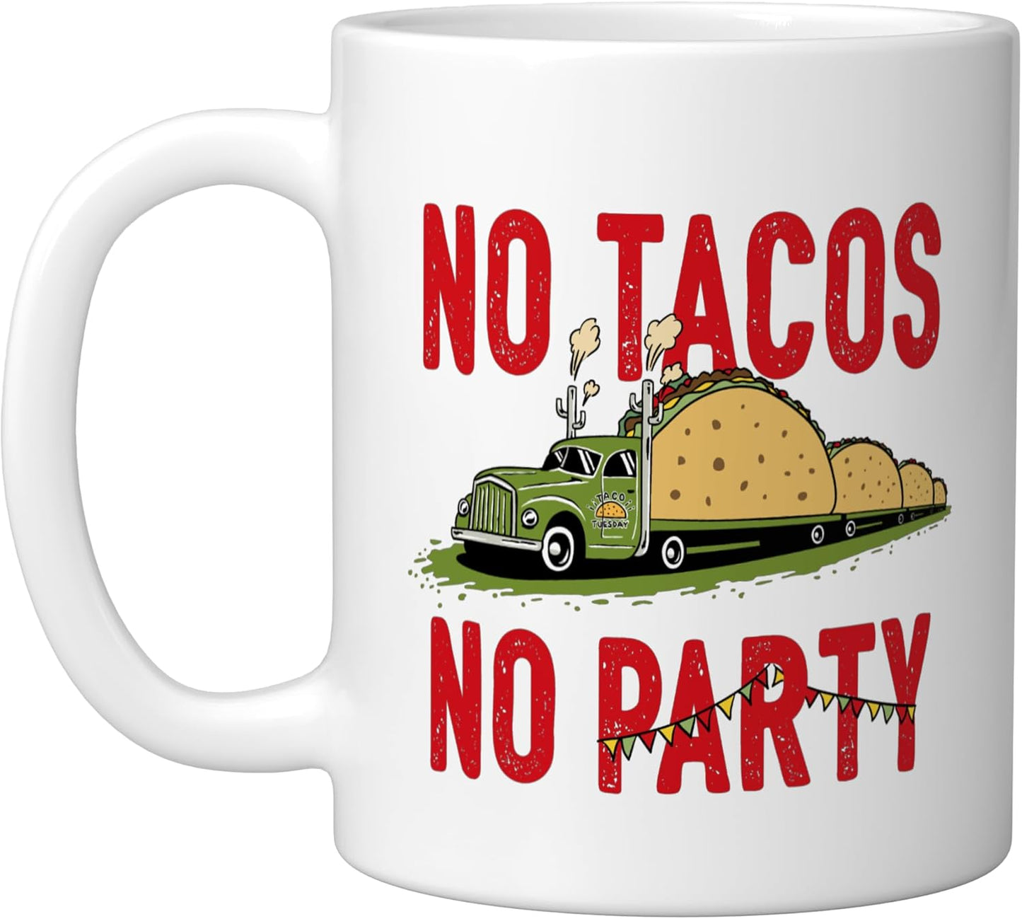 Taza cerámica para tacos estilo mexicano blanco para hombres y mujeres