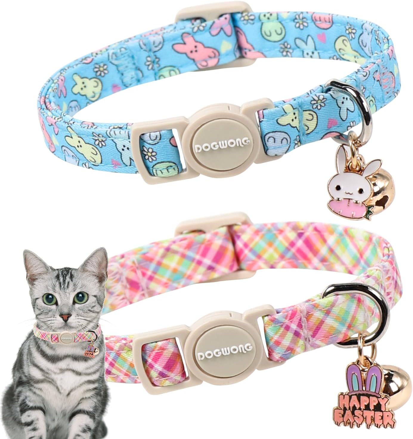 2 Collares Gato Ajustables Pascua Con Campana
