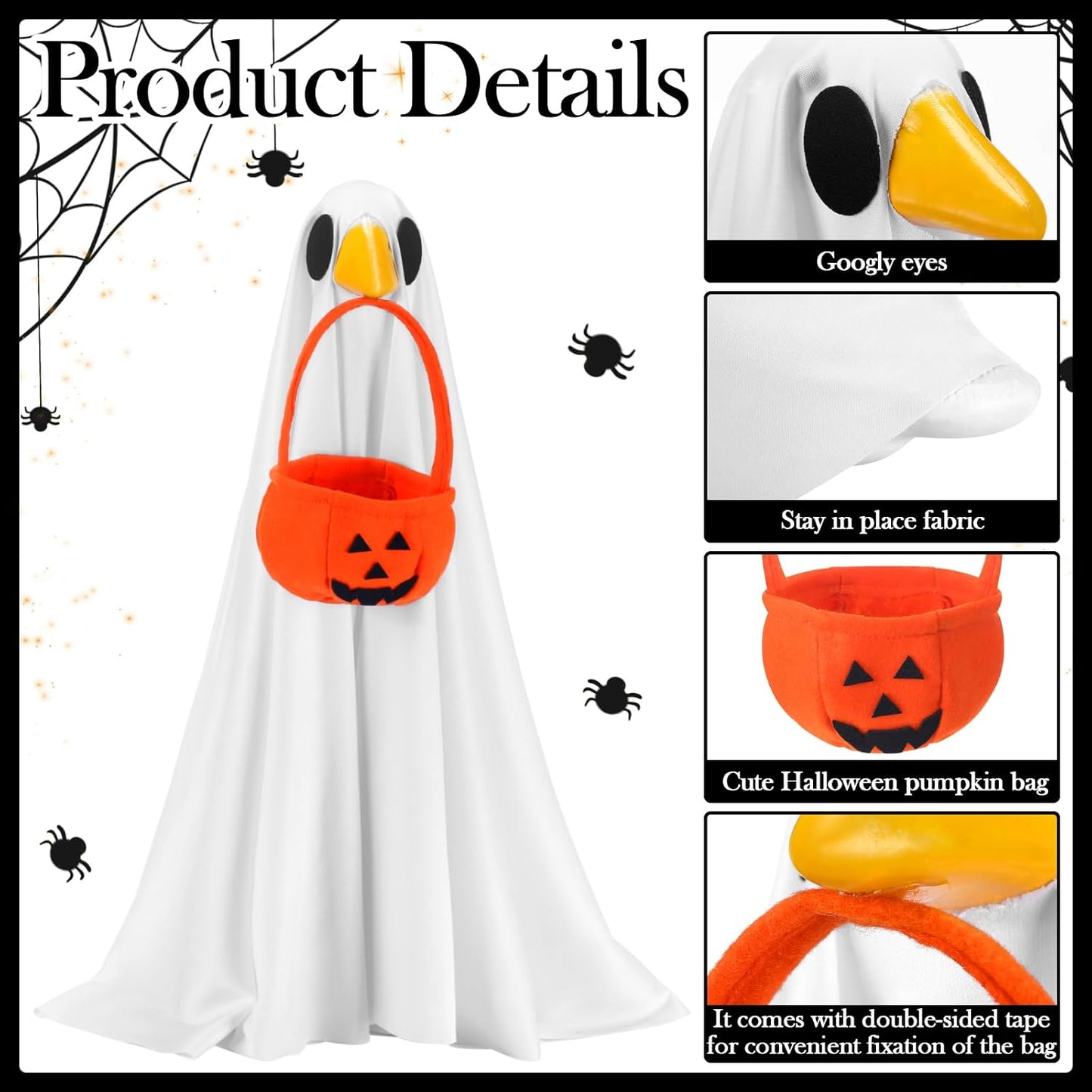 Disfraz ganso Halloween con bolsa calabaza pato