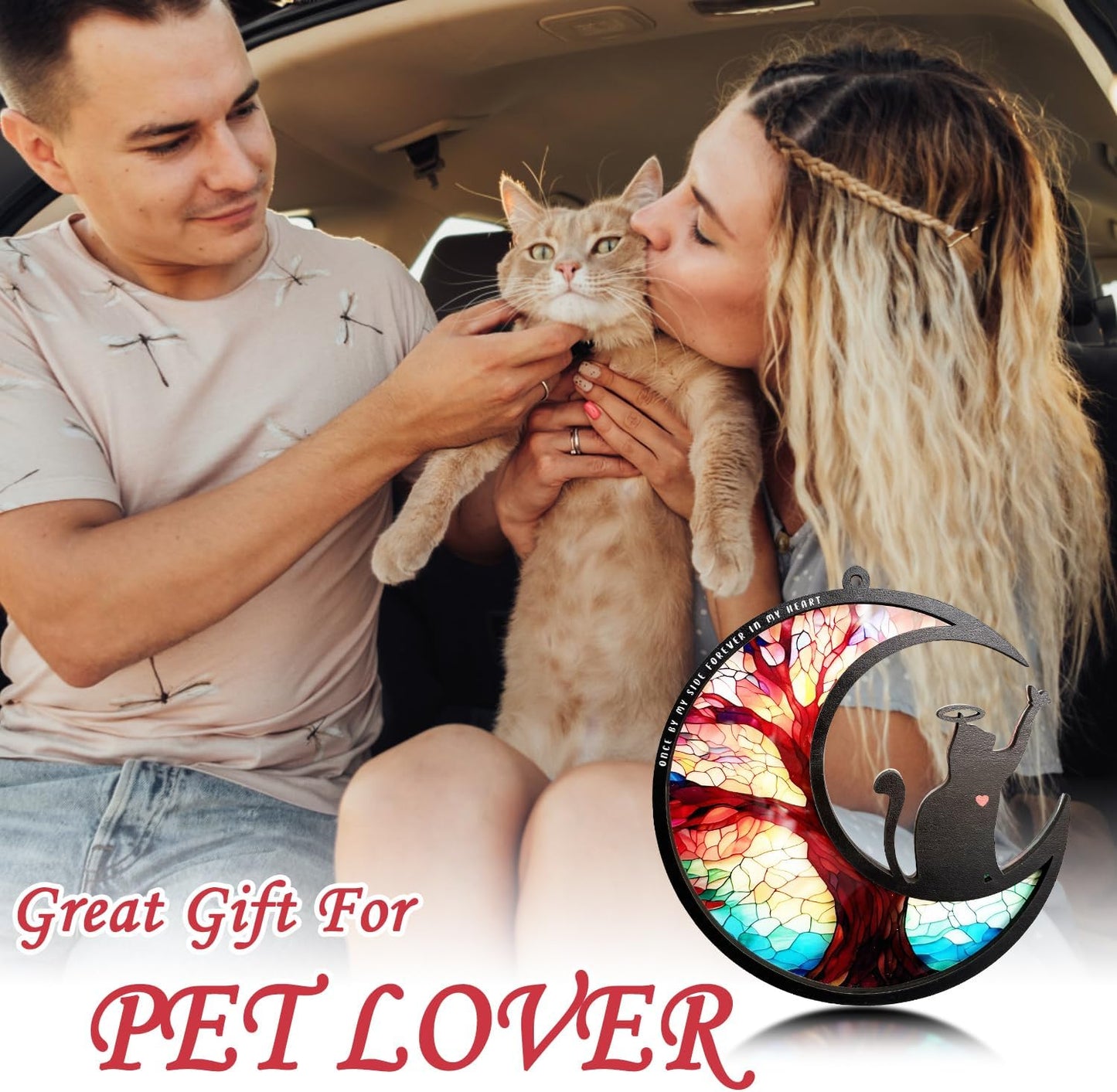 Atrapasoles conmemorativos para gatos y perros acrílico madera