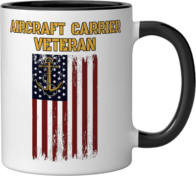 Taza de cerámica para Día del Padre USS Coral Sea color negro y blanco