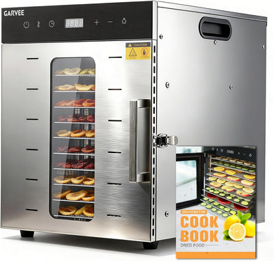 Deshidratadora de alimentos acero inoxidable 10 bandejas con temporizador