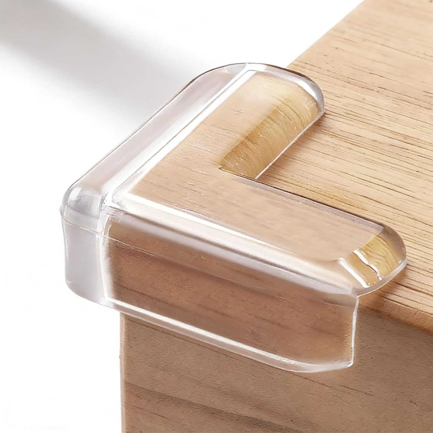Pack 8 Protectores Esquina Goma Flexible Transparente