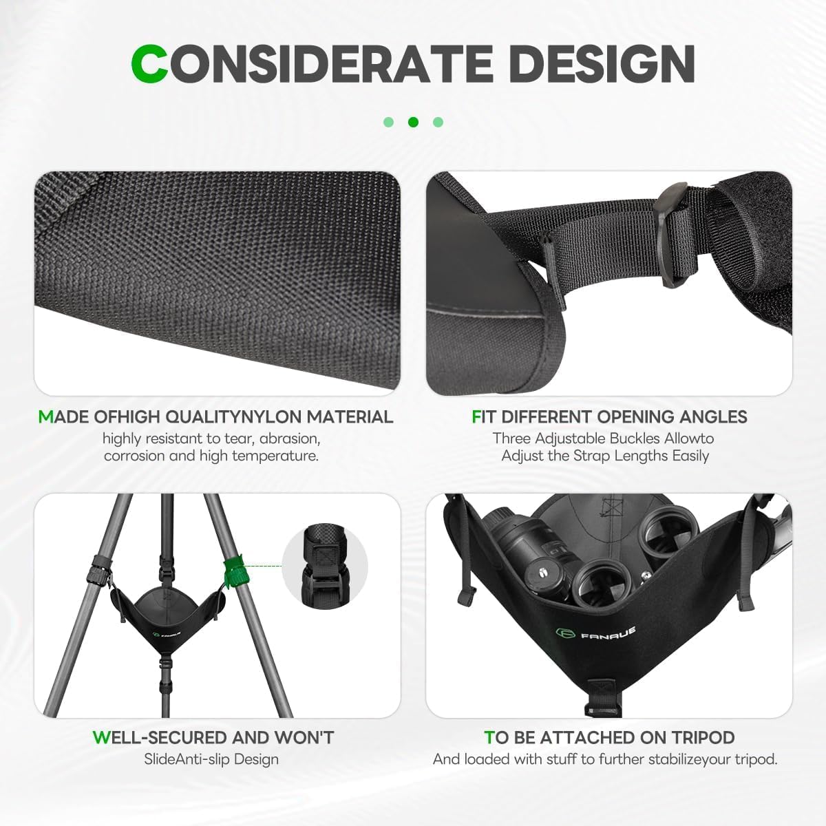 Trípode Stone Bag negro hebillas ajustables