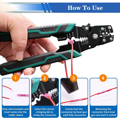 Conectores termorretráctiles 22-10AWG con herramienta