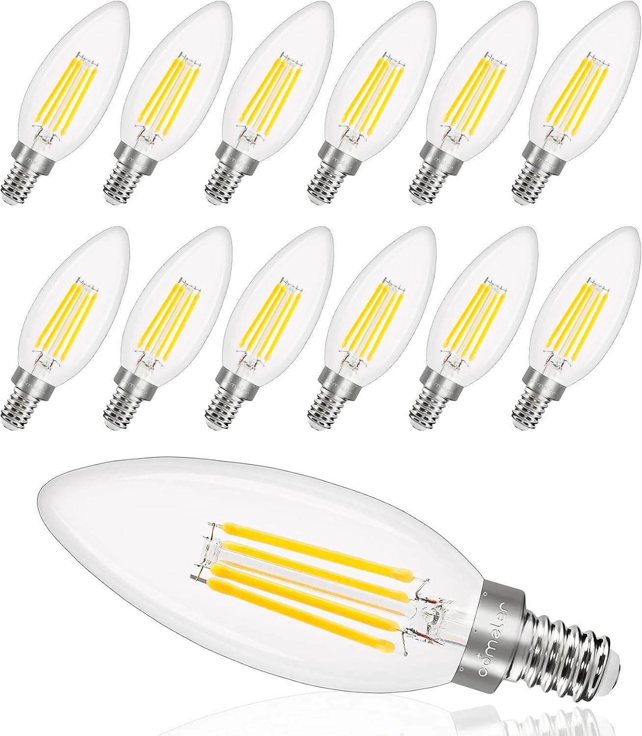 Bombilla LED E12 Filamento 400lm 4W blanco natural pack 12