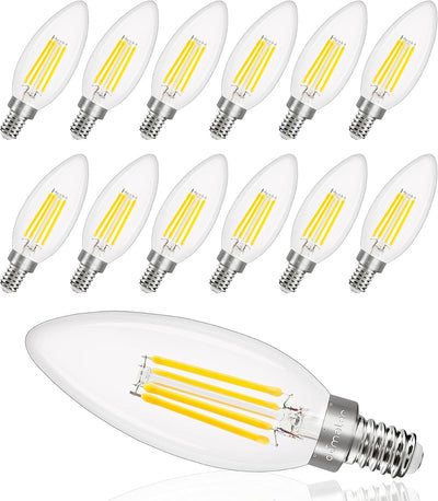 Bombilla LED E12 Filamento 400lm 4W blanco natural pack 12