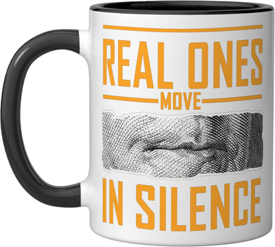 Taza cerámica con diseño gráfico naranja en color real