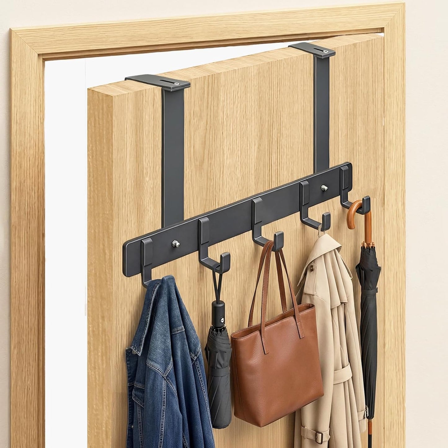 Ganchos ajustables para puerta con ventosa toallero baño