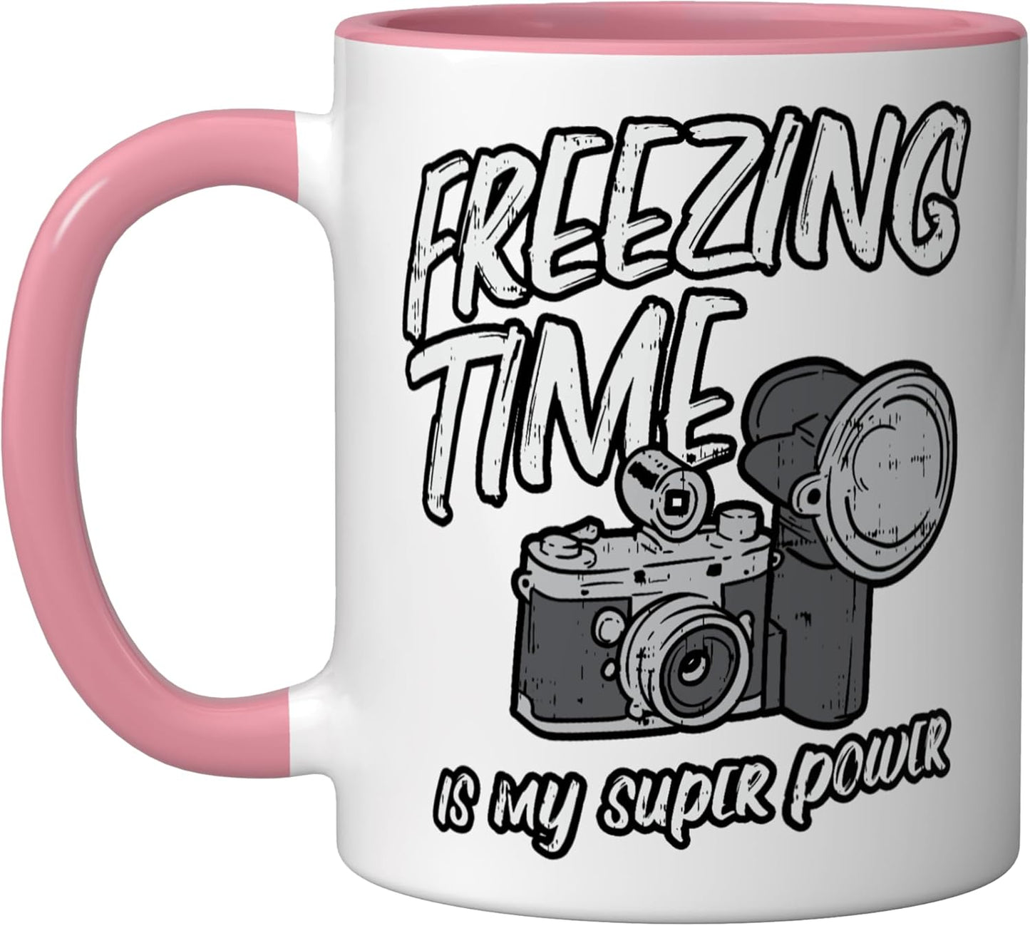 Taza Cerámica Fotografía Retro Rosa/Blanco