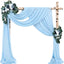 Telas cortinas arco boda 20ft x 28pulg azul bebe gasa transparente