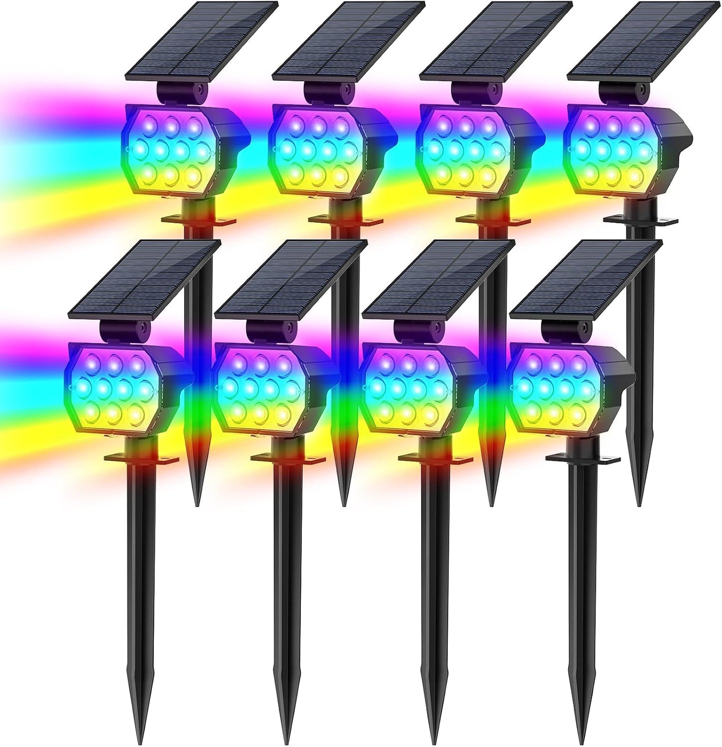 Luz solar exterior 8 Pzas modo 7 IP67 jardín