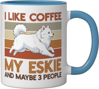 Taza cerámica retro para dueño de perro amante del café American Eskimo
