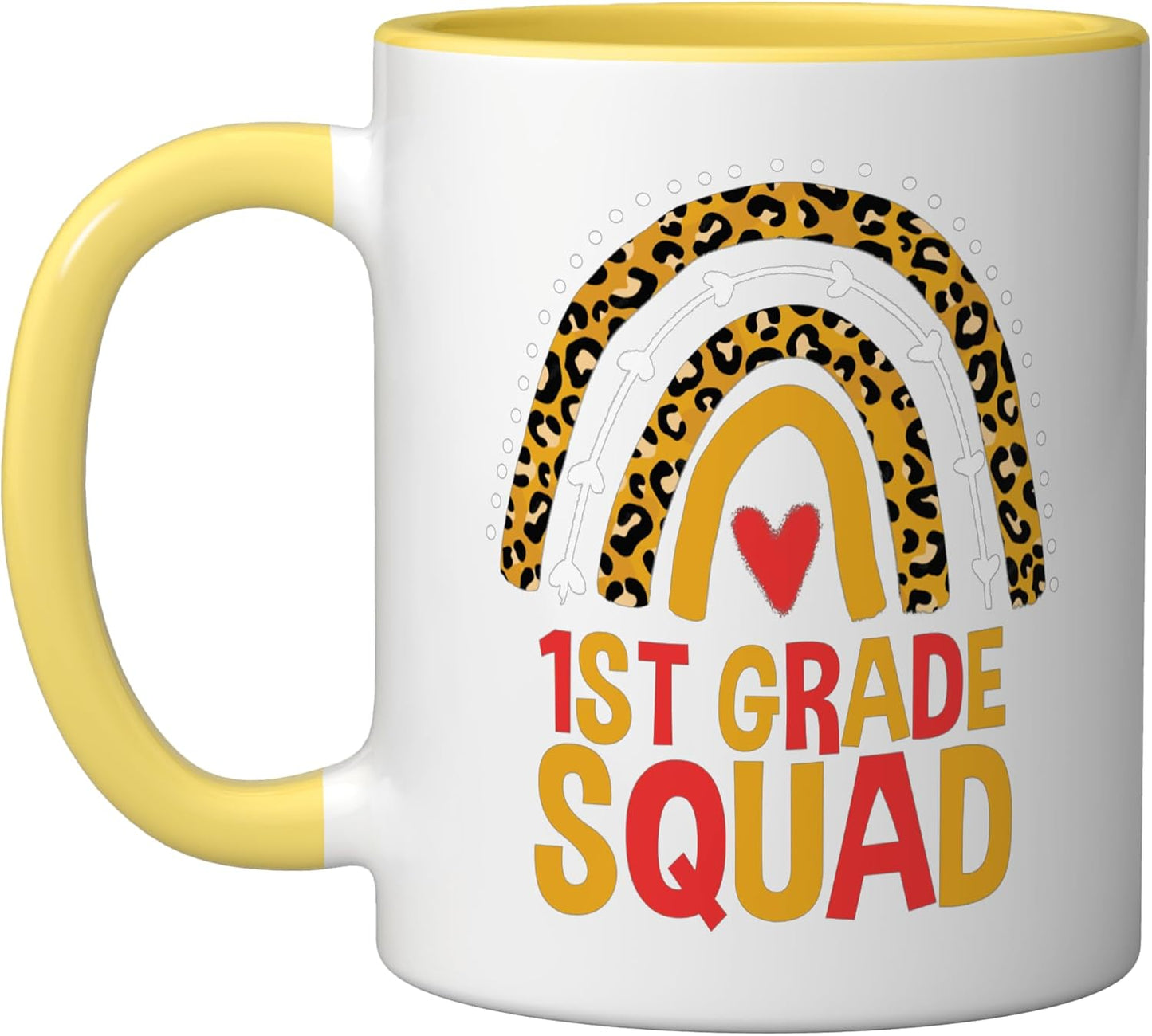Taza Cerámica 1er Grado Leopardo Amarillo/Blanco