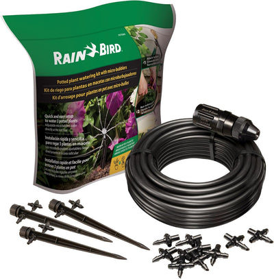 Contenedor riego goteo con tubo 1/4pulg y microburbujeadores