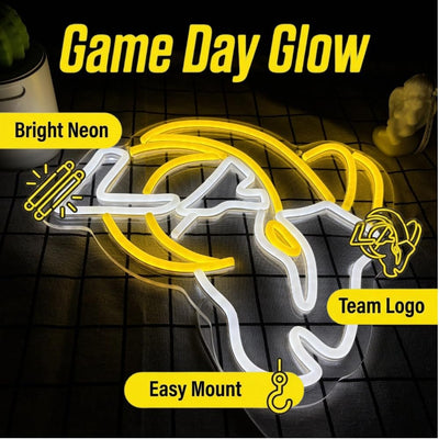 Letrero neón fútbol LED regulable para dormitorio y fiesta
