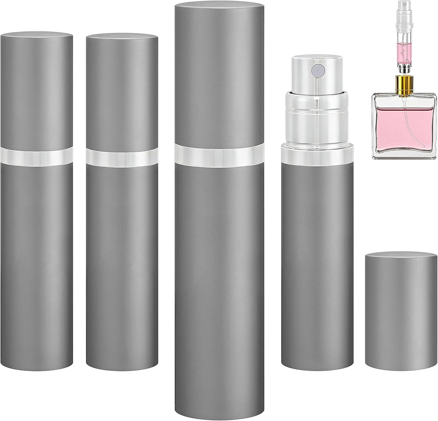 3 Pzas Botella Spray Perfume 5ml Reutilizable Gris