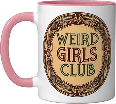 Taza Cerámica con Escudo Vintage para Mujer Rosa/Blanco