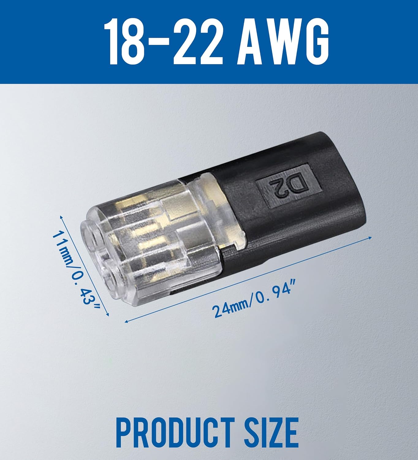 Conector doble enchufe cable bajo voltaje 18-22 AWG