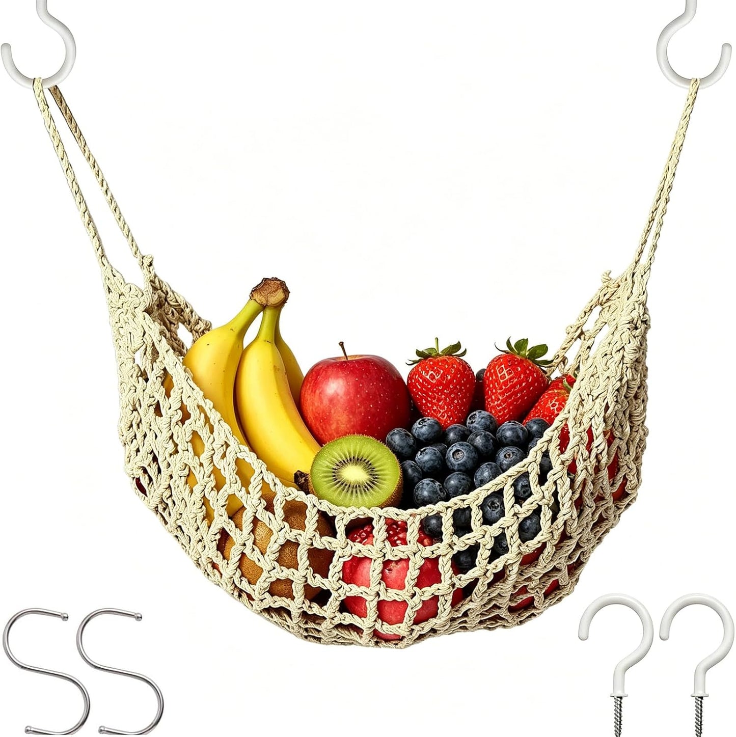Hamaca colgante macramé cocina 4 ganchos