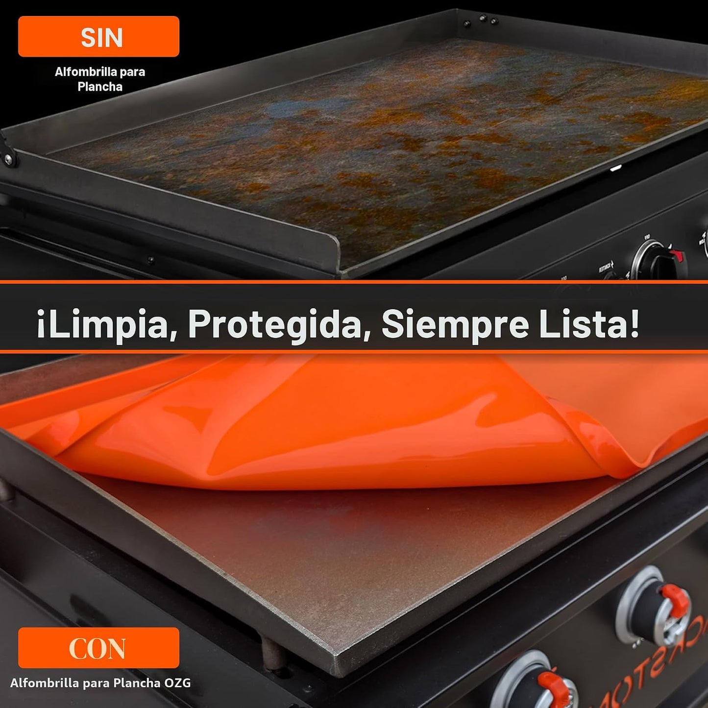 Alfombrilla silicona parrilla Blackstone 36pulg