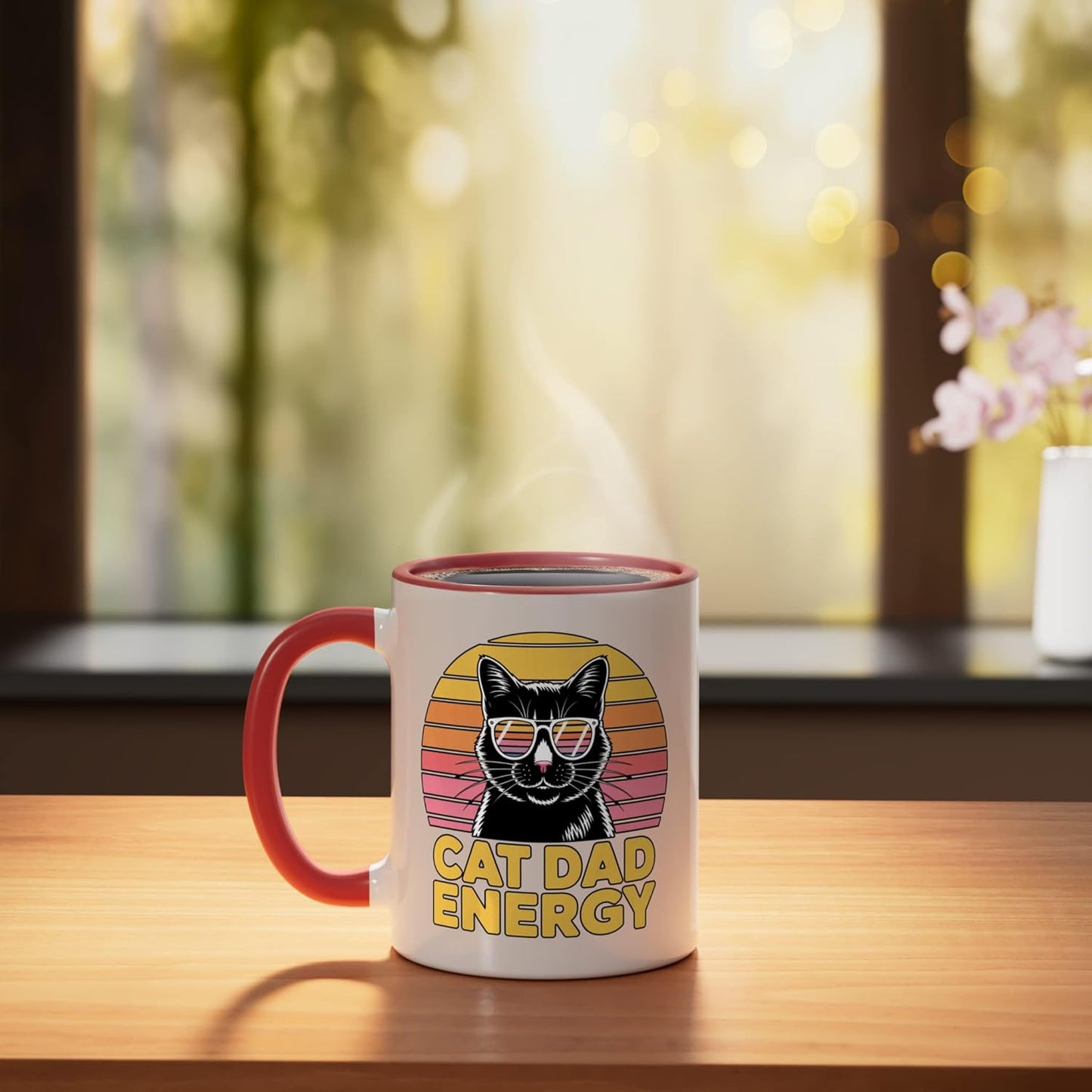 Taza Cerámica para Mascotas Roja/Blanca