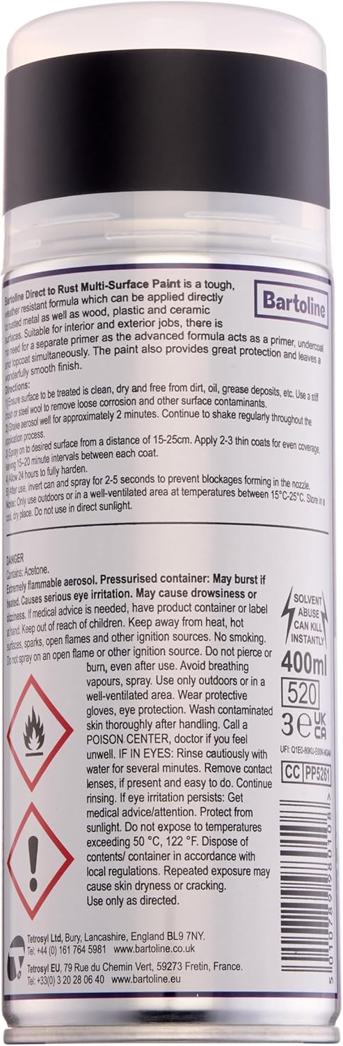 Pintura aerosol multisuperficie negro 13.5oz brillo metal madera