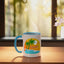 Taza Cerámica Playa Caribe Palmas Azul Blanco