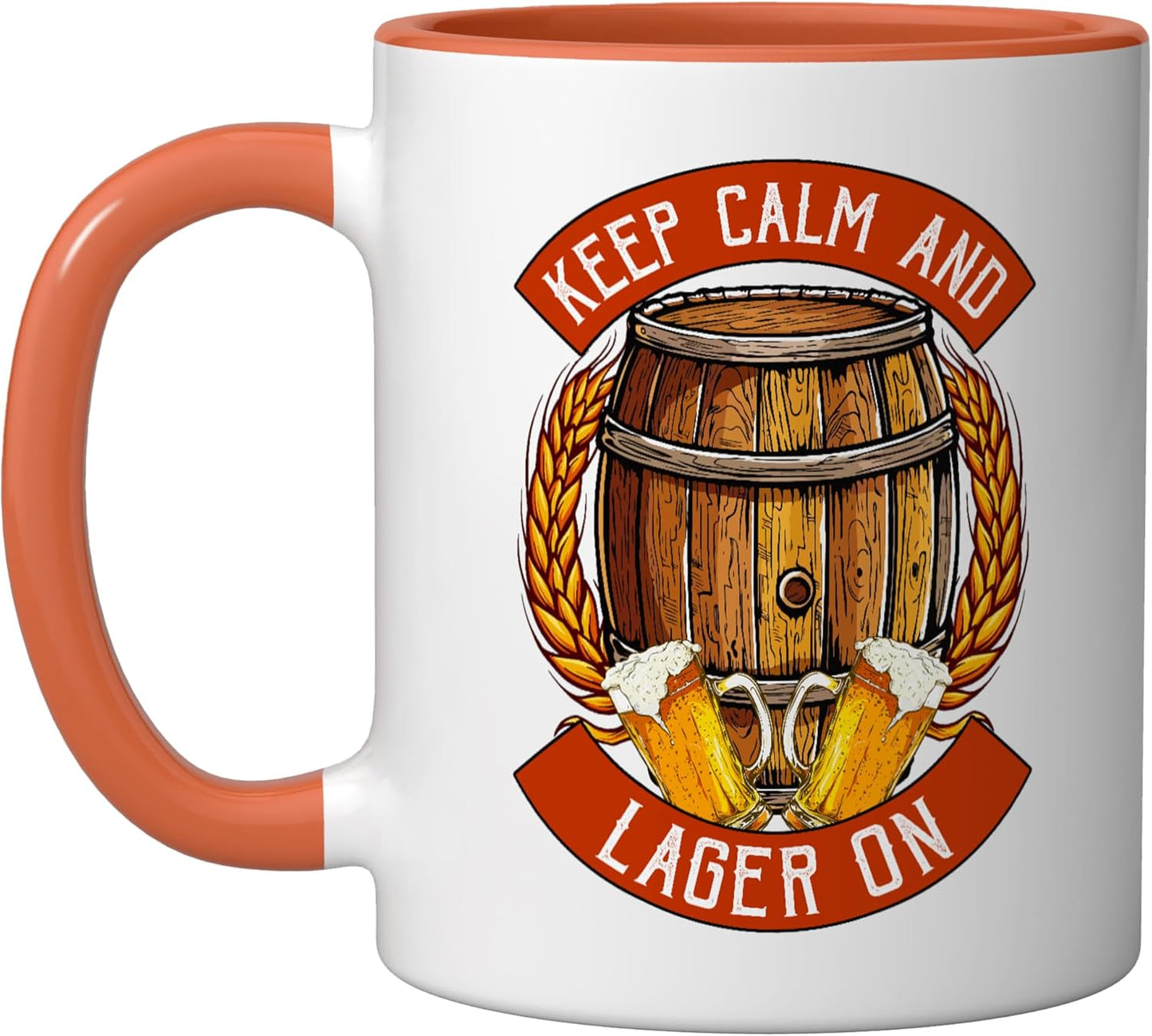 Taza cerámica Beer Barrel Beer Pun Keep Calm And Lager On Beer Drinking