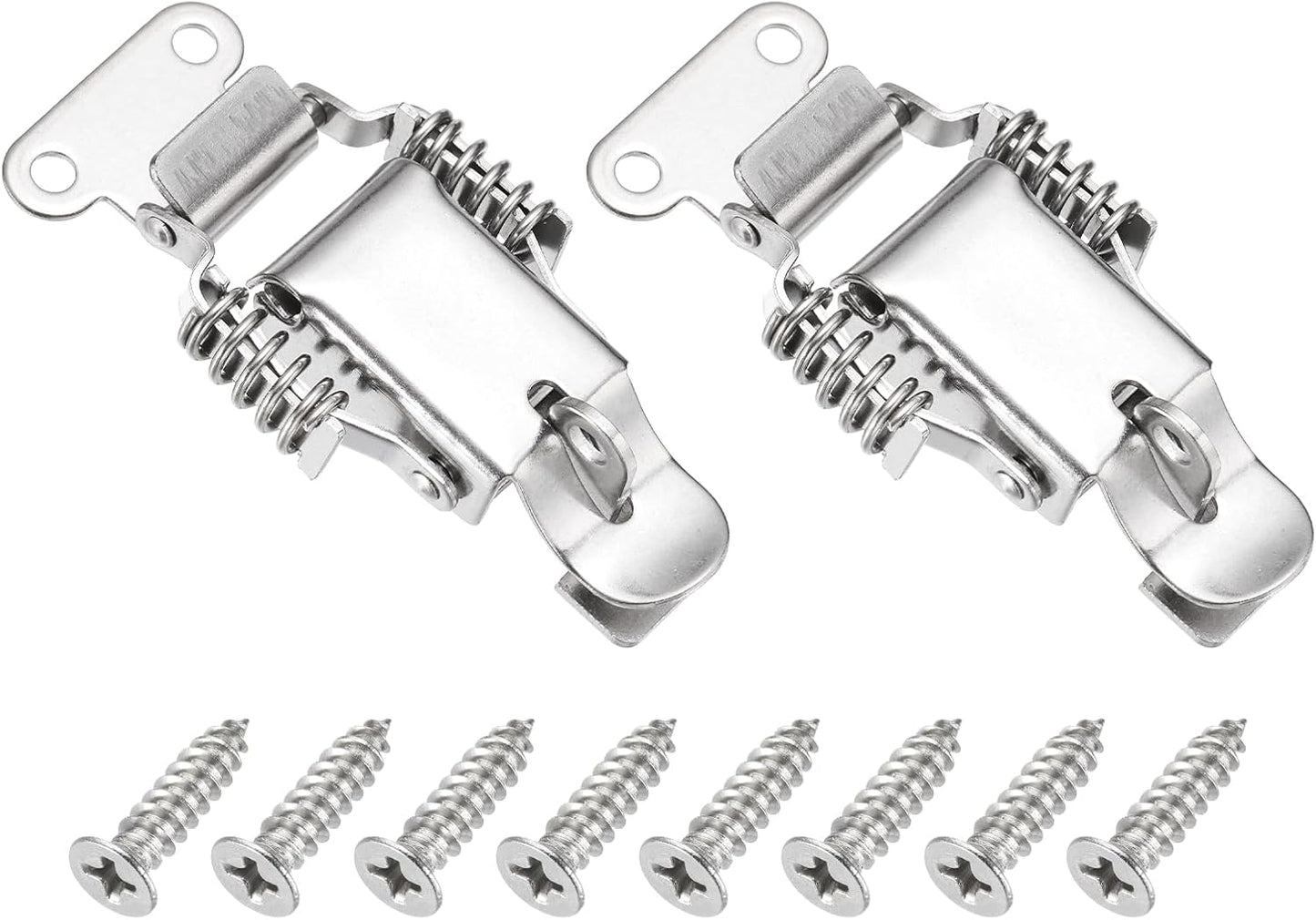 Pestillo palanca acero inox con resorte plateado 2uds