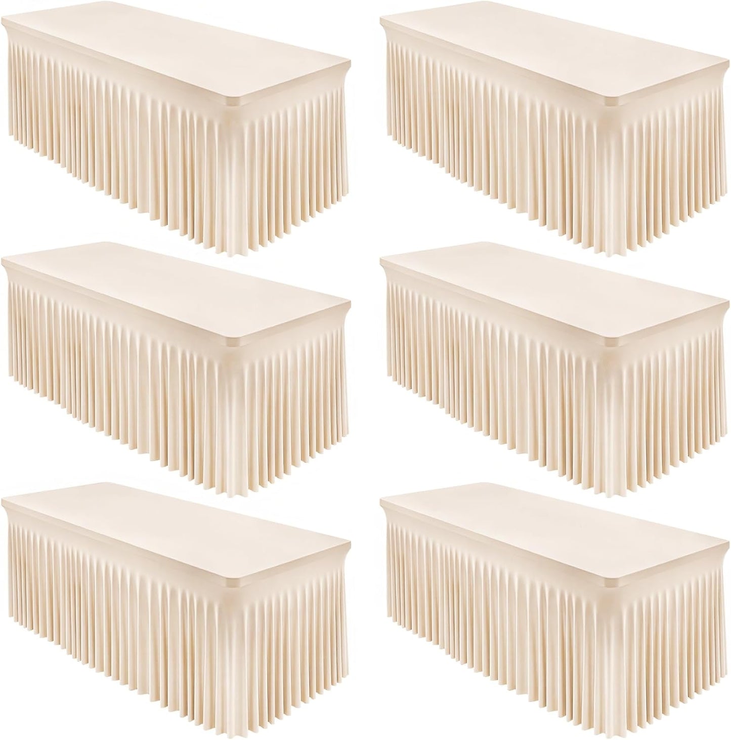Fundas Mesa Spandex Champán Claro Rectangular 8ft
