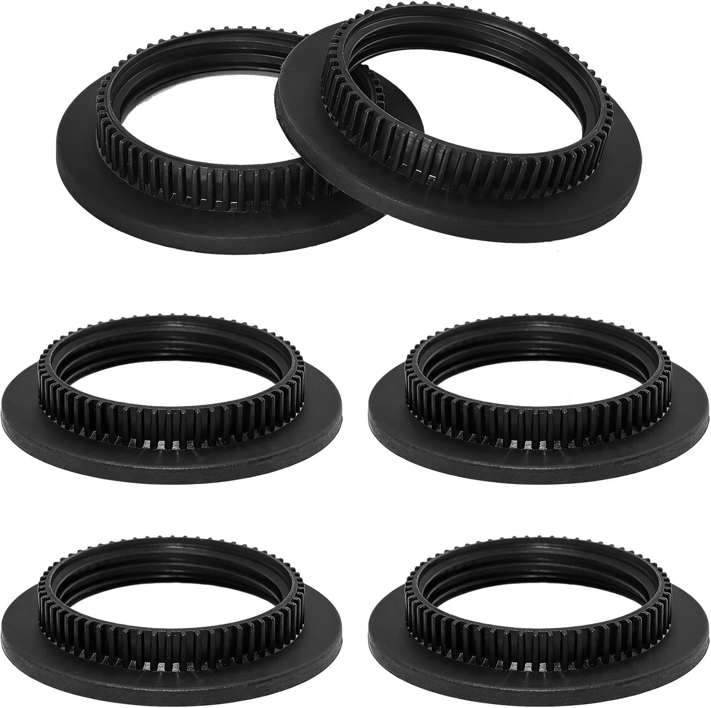 Anillo soporte lámpara E27 1.5pulg plástico negro