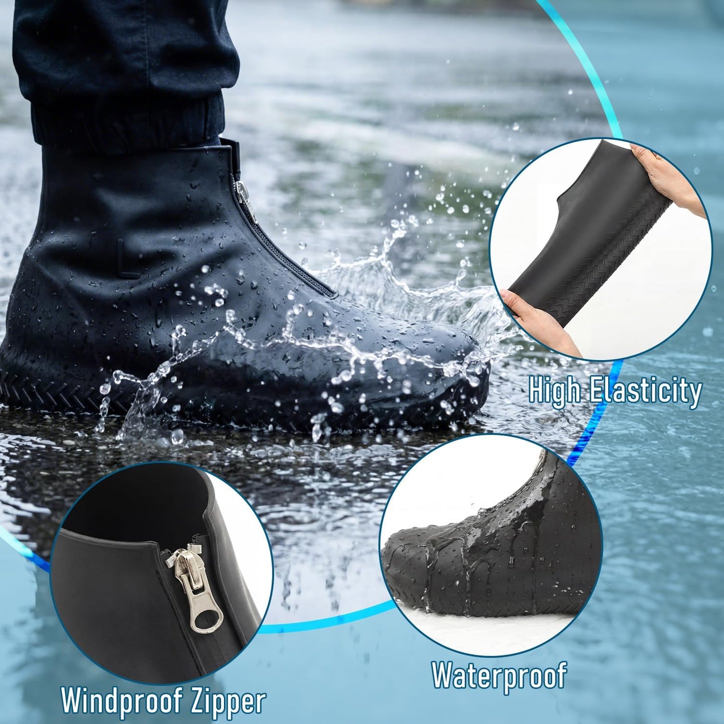 Fundas silicona impermeables para zapatos talla L con cremallera