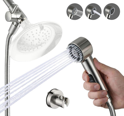 Accesorio ducha perro 3 modos manguera acero inox 78pulg