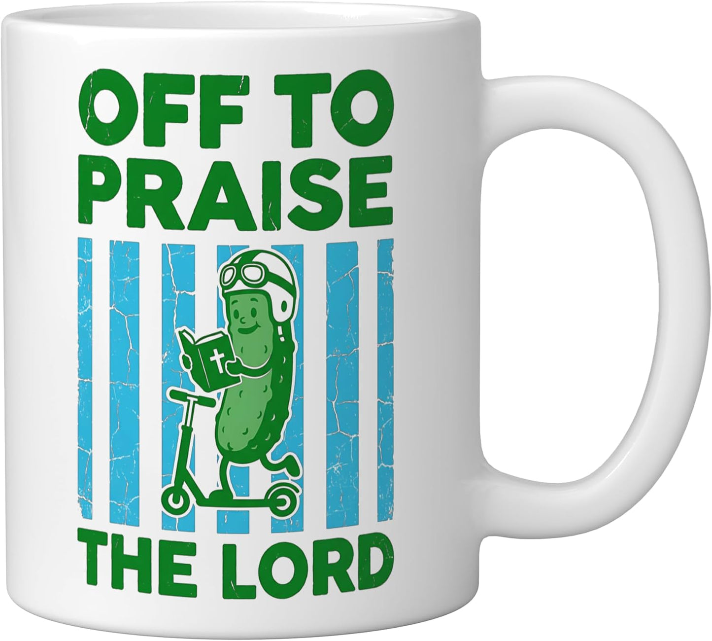 Taza Cerámica Cristiana para Alabanza de Dios con Pepino