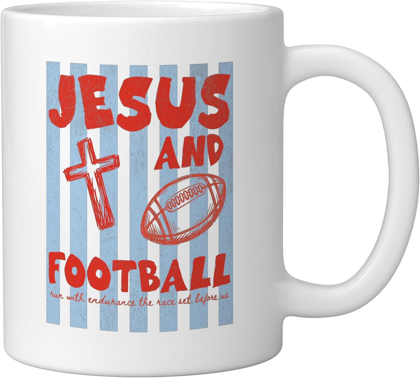 Taza Cerámica Cristianismo Fútbol Americano Blanco