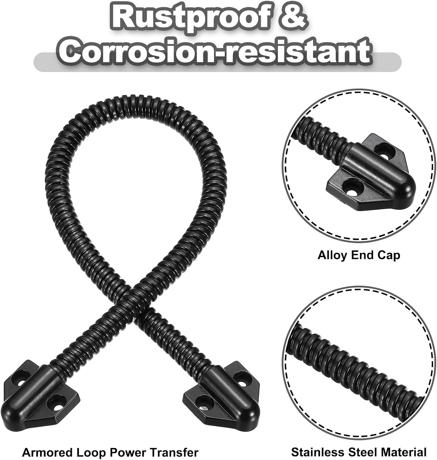 Cable energía bucle blindado 16pulg negro funda metal