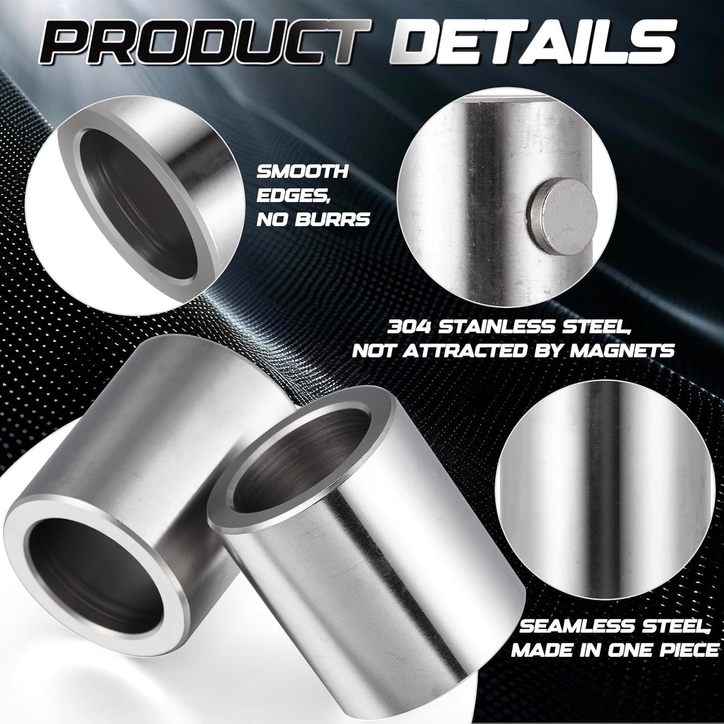 Espaciadores acero inox 7/8x5/8x1 pulg redondos