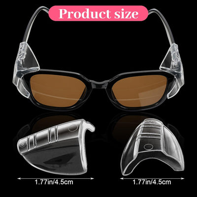 6 Pares Protectores Laterales Gafas Transparente Rojo