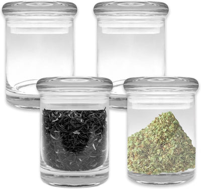 Tarro hermético de vidrio para hierbas té café 2 oz paquete de 4