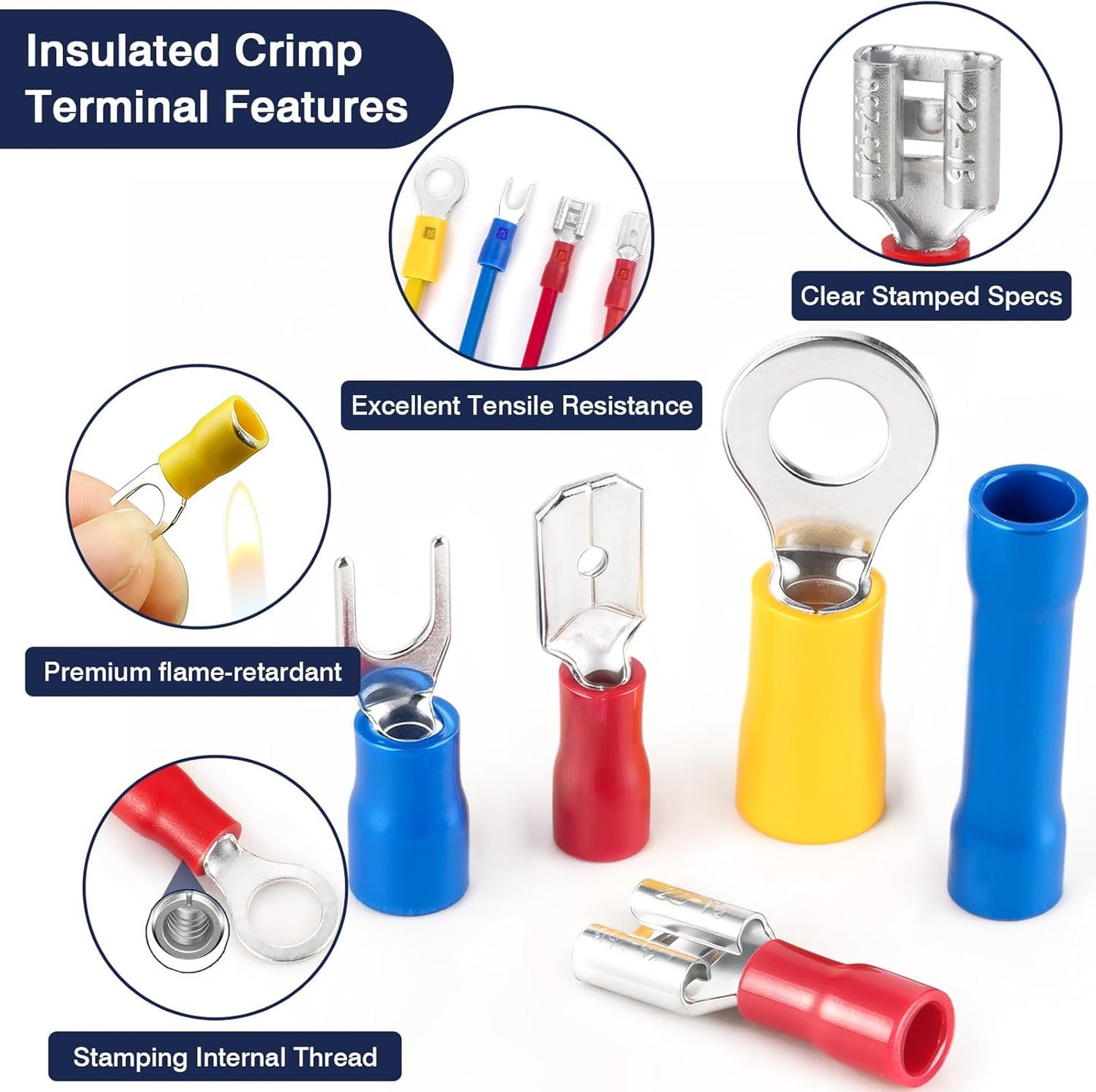 Kit conectores crimpado cable aislados surtidos